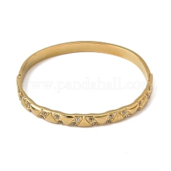 304 Stainless Steel Crystal Rhinestone Hinged Cuff Bangles for Women&nbsp;SA-CBA61B8-08G