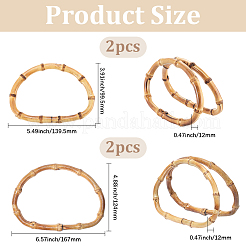 4Pcs 2 Styles D-Shaped Bamboo Bag Handles&nbsp;FIND-BBC0004-38
