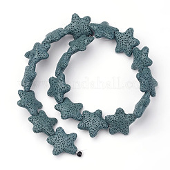 Star Natural Lava Rock Stone Bead Strands&nbsp;G-L415-02