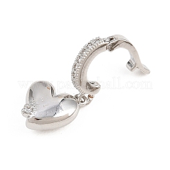 Brass Micro Pave Clear Cubic Zirconia Pendants&nbsp;KK-H268-07P