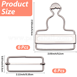 6Bags Adjustable Alloy Buckle&nbsp;FIND-CP0003-92A