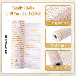 2 Rolls PP Decor Mesh Ribbon with Metallic Foil for Wreath Swags Party Decoration&nbsp;OCOR-TA0003-40
