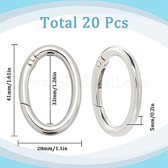 20Pcs Alloy Spring Gate Rings&nbsp;PALLOY-SC0010-53A-P