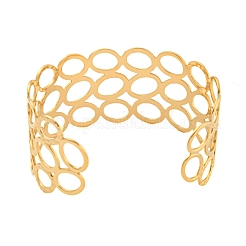 Ion Plating(IP) 304 Stainless Steel Hollow Open Cuff Bangles&nbsp;BJEW-S151-04G