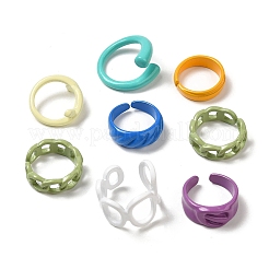 Spray Painted Alloy Cuff Rings&nbsp;RJEW-MSMC002-12
