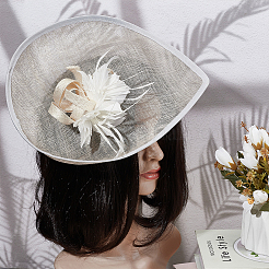 Linen Mini Hat Fascinator Base&nbsp;AJEW-WH0561-32D