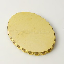 Brass Cabochon Settings&nbsp;KK-C2896-30x40-C-FF