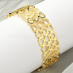 Hollow Brass Cuff Bangles for Women&nbsp;BJEW-F513-01G