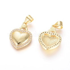 Brass Micro Pave Cubic Zirconia Pendants&nbsp;KK-I657-20G