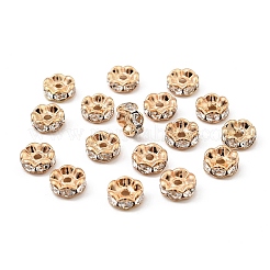 Brass Rhinestone Spacer Beads&nbsp;RB-A014-L8mm-01LG-NF
