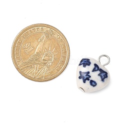 Hand Painted Star & Moon Heart Porcelain Pendants&nbsp;PALLOY-JF04681