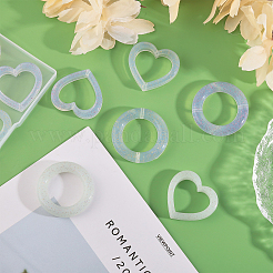 12Pcs 6 Style Heart/Ring Glitter Silicone Beads&nbsp;SIL-CA0002-82