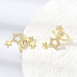Brass Micro Pave Cubic Zirconia Cuff Earrings for Women&nbsp;CU-CBAE7DF-22G