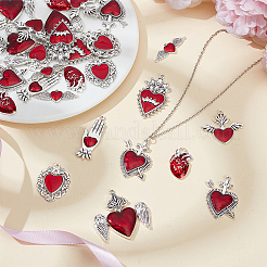 32Pcs 8 Styles Rack Plating Alloy Enamel Pendants&nbsp;FIND-HY0004-25