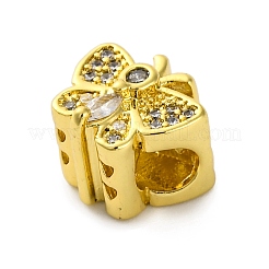 Rack Plating Brass Micro Pave Cubic Zirconia European Beads&nbsp;KK-Z081-14