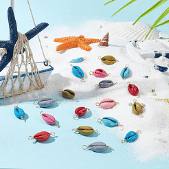 30Pcs Natural Cowrie Shell Connector Charms&nbsp;FIND-PH0007-95