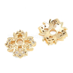 Brass Clear Cubic Zirconia Beads&nbsp;KK-B186-05G