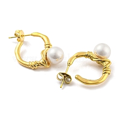 304 Stainless Steel Ring Stud Earrings&nbsp;EJEW-M233-04G