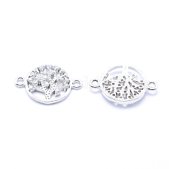 Brass Micro Pave Cubic Zirconia Links&nbsp;ZIRC-L070-15P