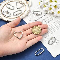 8Pcs 4 Styles 304 Stainless Steel Screw Carabiner Lock Charms&nbsp;STAS-FS0002-38
