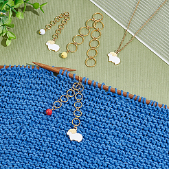 Alloy Enamel Sheep Pendant Knitting Row Counter Chains&nbsp;HJEW-PH01835