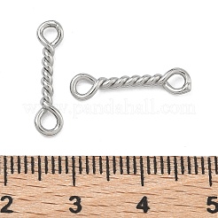 304 Stainless Steel Twisted Bar Connrctor Charms&nbsp;STAS-L300-002P-01