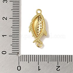 Rack Plating Brass Micro Pave Cubic Zirconia Connector Charms&nbsp;KK-P267-24G