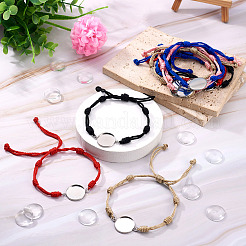 10Pcs 5 Colors DIY Blank Dome Braided Nylon Threads Adjustable Link Bracelet Makings Kits&nbsp;AJEW-TA00026