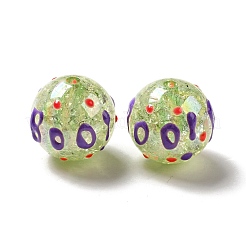 AB Color Transparent Crackle Acrylic Round Beads&nbsp;OACR-A013-04A