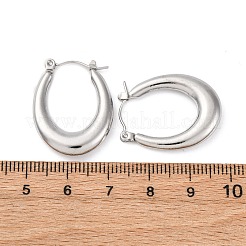 Non-Tarnish 304 Stainless Steel Chunky Oval Hoop Earrings for Women&nbsp;EJEW-F283-08P-1