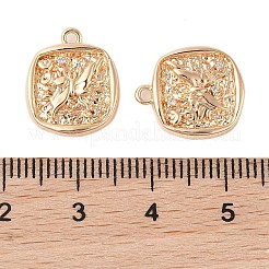 Brass Pendants with Clear Glass&nbsp;KK-N254-61G