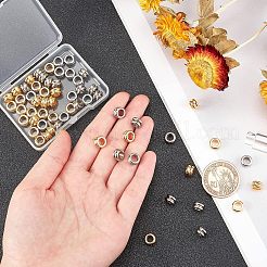 60Pcs 2 Colors 304 Stainless Steel Grooved Beads&nbsp;STAS-DC0002-40