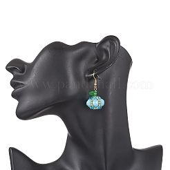 304 Stainless Steel Pumpkin Dangle Earrings&nbsp;EJEW-MZ00514-04
