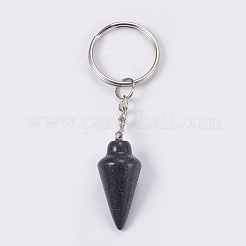 Synthetic Blue Goldstone Keychain&nbsp;KEYC-P041-A09