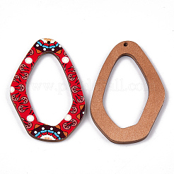 Printed Basswood Big Pendants&nbsp;X-WOOD-S045-058B