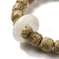 Natural Agate & White Jade & Moon and Star Bodhi Beaded Stretch Bracelets&nbsp;BJEW-B080-04
