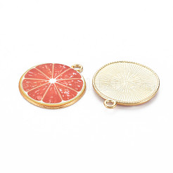 Light Gold Alloy Enamel Pendants&nbsp;X-ENAM-S126-119