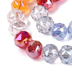 Electroplate Transparent Glass Beads Strands&nbsp;EGLA-Q135-8MM-C01