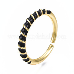 Enamel Wrap Open Cuff Ring&nbsp;RJEW-N037-009