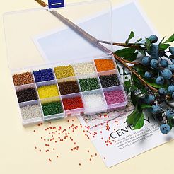 180G 15 Colors Glass Seed Beads&nbsp;SEED-JQ0003-01A-2mm