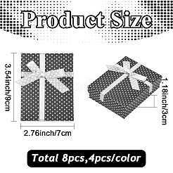 8Pcs 2 Colors Polka Dot Cardboard Jewelry Set Boxes&nbsp;CBOX-YW0001-06