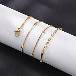 Brass Ball Snake Chain Necklaces for Men Women&nbsp;NJEW-G160-16G