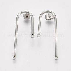 Left and Right Non-Tarnish 304 Stainless Steel Stud Earring Findings&nbsp;STAS-S079-143A