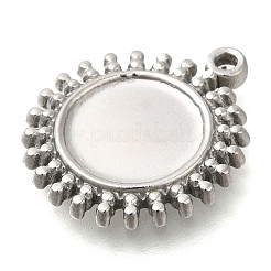 304 Stainless Steel Pendant Cabochon Settings&nbsp;STAS-I310-18P