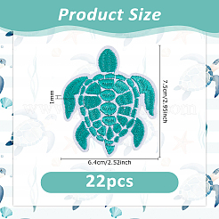 22Pcs Polyester Computerized Embroidery Iron on/Sew on Patches&nbsp;PATC-DC0001-15