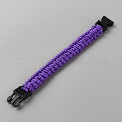 Survival Polyester Cord Bracelet with Plastic Clasps for Hiking Camping Outdoor&nbsp;BJEW-WH0018-54E