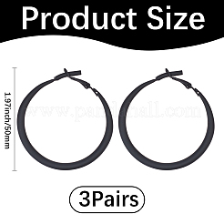 3 Pairs Spray Painted Alloy Hoop Earrings&nbsp;EJEW-SP0001-21A