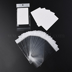 100Pcs Rectangle Paper One Pair Earring Display Cards with Hanging Hole&nbsp;CDIS-YW0001-02B