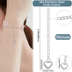 50 Starands 304 Stainless Steel Chain Extender&nbsp;STAS-BBC0005-50A