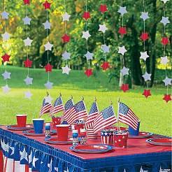 5Pcs Star Paper Flag Banners&nbsp;DIY-SP0003-82C